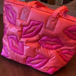 COPY - NWT wild fox lips quilted bag tote 3 pockets very light  for everyday